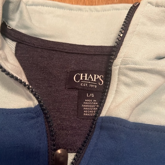 Vintage Chaps Ralph Lauren Mens Blue Quarter Zip Sweater Sweatshirt Size Large - Picture 3 of 8
